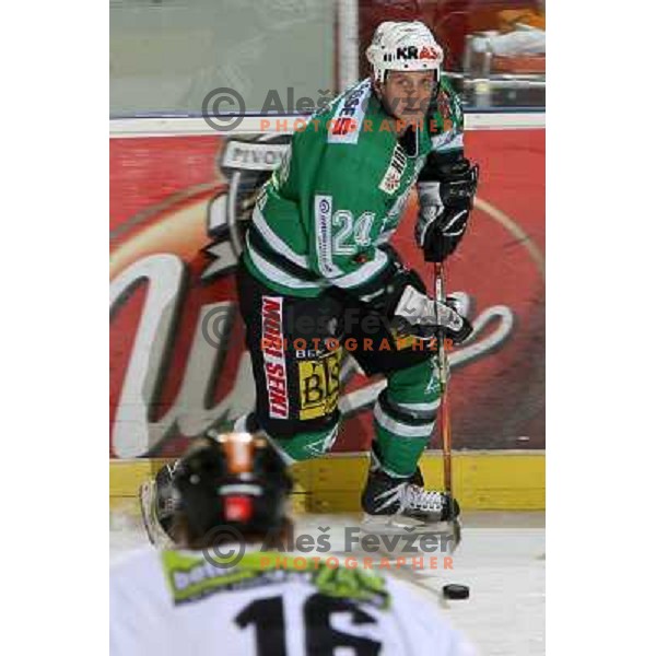 Tomaz Vnuk at ice-hockey match ZM Olimpija- Innsbruck in EBEL league , played in Ljubljana (Slovenia) 11.11.2007. Photo by Ales Fevzer 