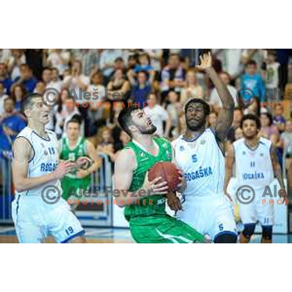 Maurice Johns Taylor of Rogaska in action during basketball match between KK Rogaska - Union Olimpija of Nova KBM league 2016/17 finals, played at Sports hall Rogaska Slatina, Slovenia on May 16, 2017