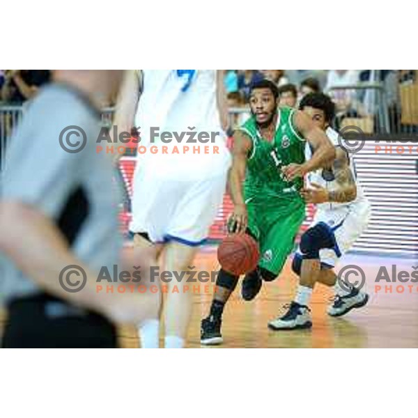 Miguel Jefferson Brandon of Union Olimpija in action during basketball match between KK Rogaska - Union Olimpija of Nova KBM league 2016/17 finals, played at Sports hall Rogaska Slatina, Slovenia on May 16, 2017