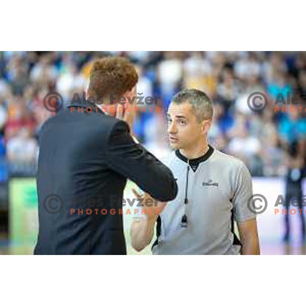 referee during basketball match between KK Rogaska - Union Olimpija of Nova KBM league 2016/17 finals, played at Sports hall Rogaska Slatina, Slovenia on May 16, 2017