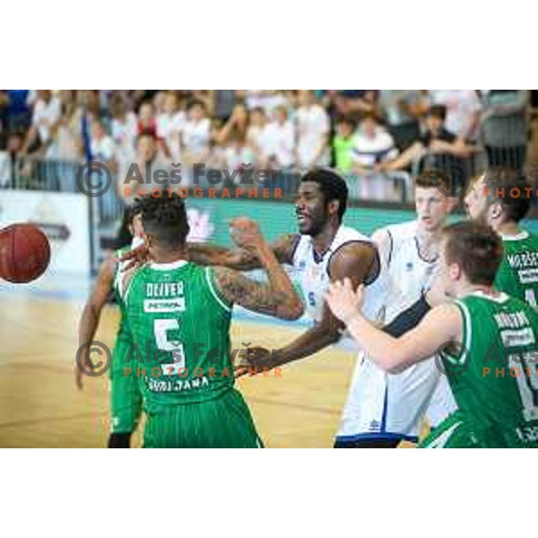 Maurice Johns Taylor of Rogaska in action during basketball match between KK Rogaska - Union Olimpija of Nova KBM league 2016/17 finals, played at Sports hall Rogaska Slatina, Slovenia on May 16, 2017
