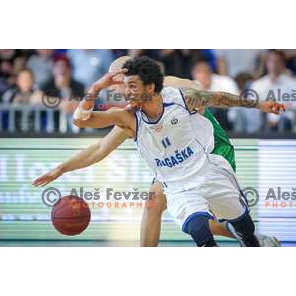 Darwin Davis Jr of Rogaska in action during basketball match between KK Rogaska - Union Olimpija of Nova KBM league 2016/17 finals, played at Sports hall Rogaska Slatina, Slovenia on May 16, 2017