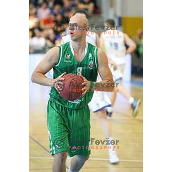 Mirko Mulalic of Union Olimpija in action during basketball match between KK Rogaska - Union Olimpija of Nova KBM league 2016/17 finals, played at Sports hall Rogaska Slatina, Slovenia on May 16, 2017