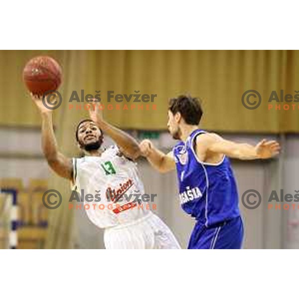 Brandon Jefferson of Union Olimpija in action during second match in the Final series of Nova KBM league basketball match between Union Olimpija and Rogaska in Ljubljana on May 19, 2017