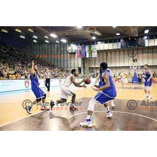 Brandon Jefferson of Union Olimpija in action during second match in the Final series of Nova KBM league basketball match between Union Olimpija and Rogaska in Ljubljana on May 19, 2017