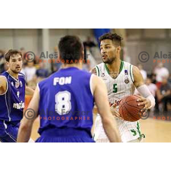 Devin Oliver in action during second match in the Final series of Nova KBM league basketball match between Union Olimpija and Rogaska in Ljubljana on May 19, 2017