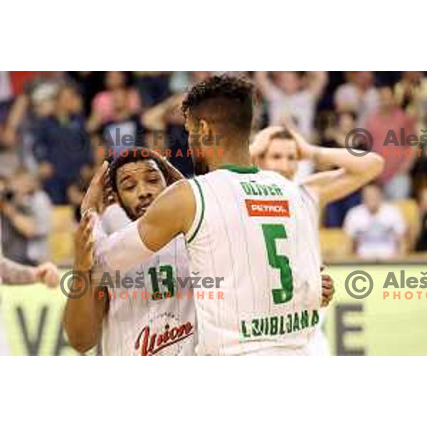 Brandon Jefferson of Union Olimpija in action during second match in the Final series of Nova KBM league basketball match between Union Olimpija and Rogaska in Ljubljana on May 19, 2017