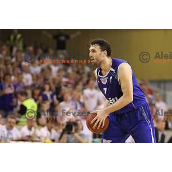 Dragan Djuranovic in action during second match in the Final series of Nova KBM league basketball match between Union Olimpija and Rogaska in Ljubljana on May 19, 2017