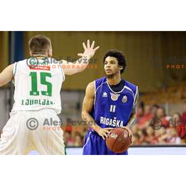 Darwin Davis of Rogaska in action during second match in the Final series of Nova KBM league basketball match between Union Olimpija and Rogaska in Ljubljana on May 19, 2017