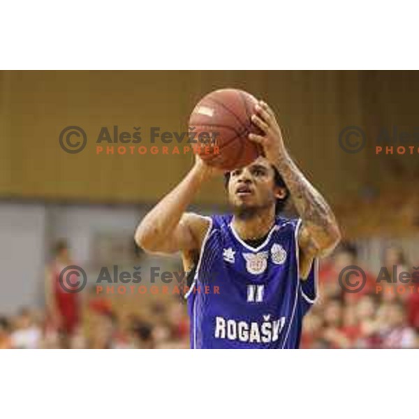 Darwin Davis of Rogaska in action during second match in the Final series of Nova KBM league basketball match between Union Olimpija and Rogaska in Ljubljana on May 19, 2017