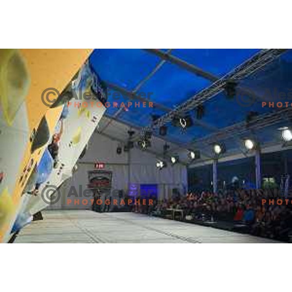 action during Triglav The Rock balvan climbing competition in Ljubljana, Slovenia on May 20, 2017