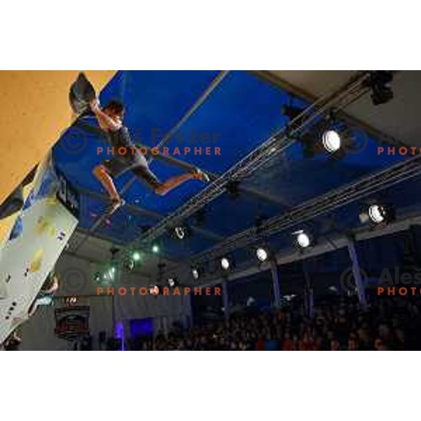 action during Triglav The Rock balvan climbing competition in Ljubljana, Slovenia on May 20, 2017