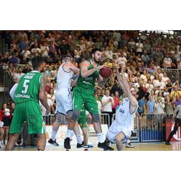 Nikola Jankovic in action during third game in the Final of Nova KBM league 2016-2017 between KK Rogaska and Union Olimpija in Rogaska Slatina, Slovenia on May 21, 2017