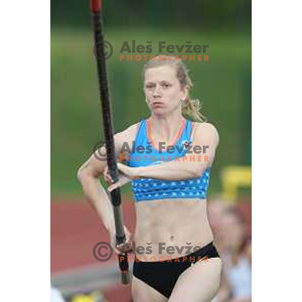 Tina Sutej in action during Slovenian Team Athletics Championship in Celje on May 21, 2017