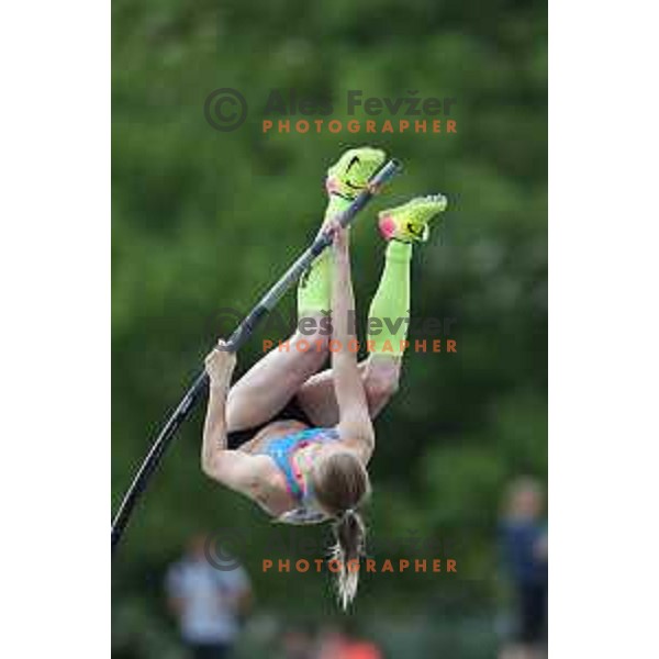 Tina Sutej in action during Slovenian Team Athletics Championship in Celje on May 21, 2017