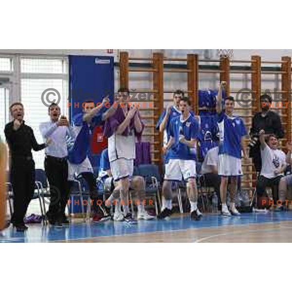 action during third game in the Final of Nova KBM league 2016-2017 between KK Rogaska and Union Olimpija in Rogaska Slatina, Slovenia on May 21, 2017