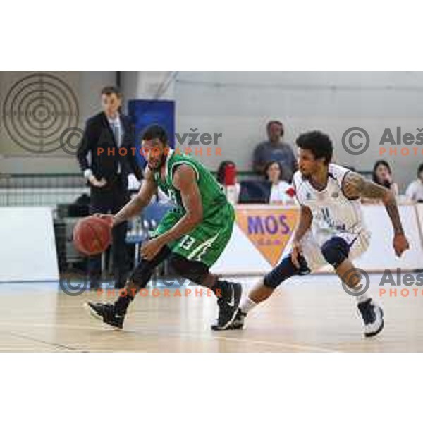 Brandon Jefferson and Darwin Davis in action during third game in the Final of Nova KBM league 2016-2017 between KK Rogaska and Union Olimpija in Rogaska Slatina, Slovenia on May 21, 2017