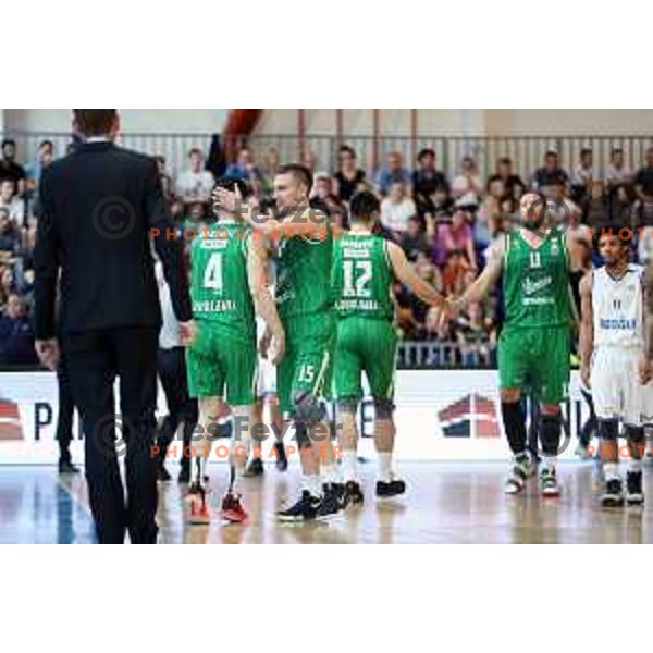 action during third game in the Final of Nova KBM league 2016-2017 between KK Rogaska and Union Olimpija in Rogaska Slatina, Slovenia on May 21, 2017