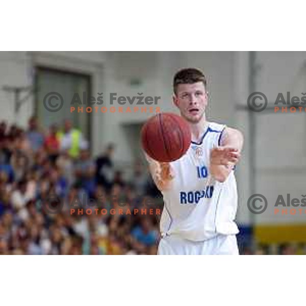 Leon Santelj in action during third game in the Final of Nova KBM league 2016-2017 between KK Rogaska and Union Olimpija in Rogaska Slatina, Slovenia on May 21, 2017