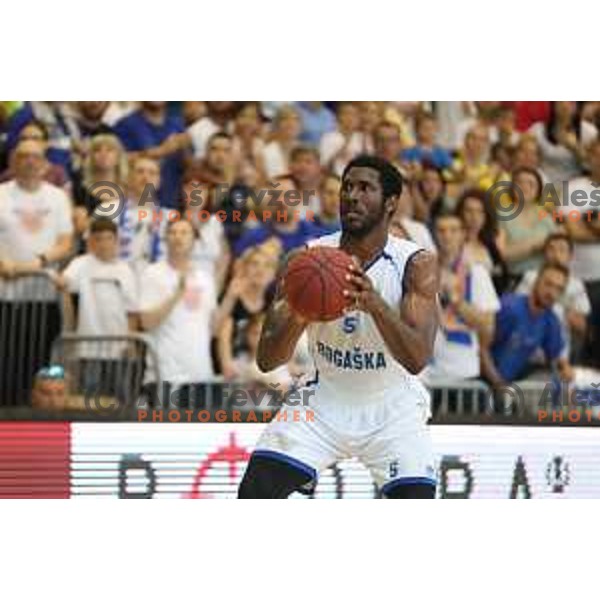 Taylor Johns in action during third game in the Final of Nova KBM league 2016-2017 between KK Rogaska and Union Olimpija in Rogaska Slatina, Slovenia on May 21, 2017
