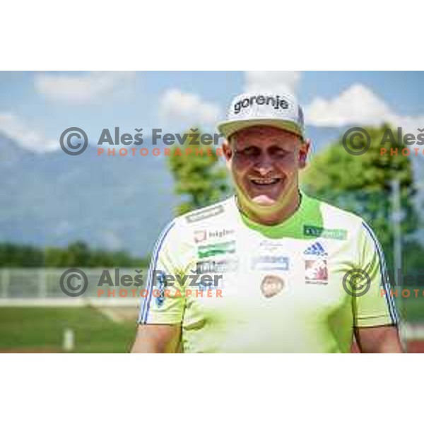 Slovenia ski jumping team summer practice in Kranj on May 22, 2017