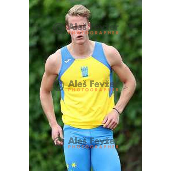 Luka Janezic in action during Slovenian Team Athletics Championship in Celje on May 21, 2017