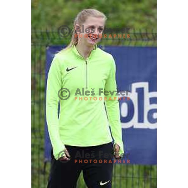Tina Sutej in action during Slovenian Team Athletics Championship in Celje on May 21, 2017
