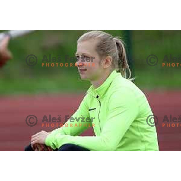 Tina Sutej in action during Slovenian Team Athletics Championship in Celje on May 21, 2017