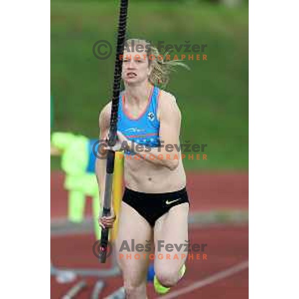 Tina Sutej in action during Slovenian Team Athletics Championship in Celje on May 21, 2017