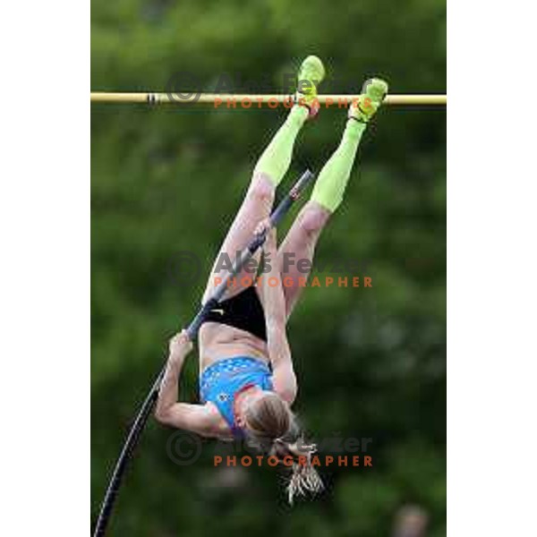 Tina Sutej in action during Slovenian Team Athletics Championship in Celje on May 21, 2017