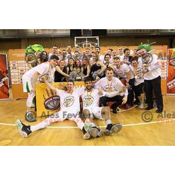 in action during fourth match in the Final series of Nova KBM league basketball match between Union Olimpija and Rogaska in Ljubljana on May 24, 2017