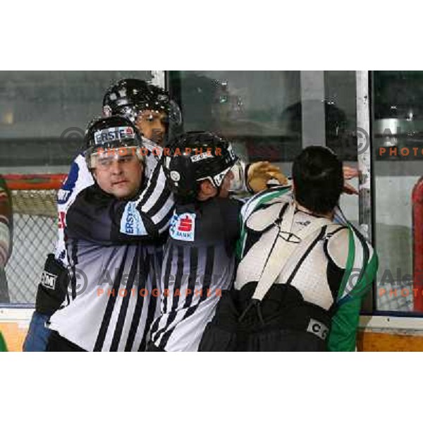 ice-hockey match ZM Olimpija- Alba Volan in EBEL league , played in Ljubljana (Slovenia) 31.11.2007. Photo by Ales Fevzer 