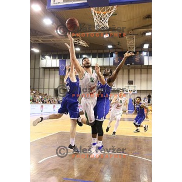 in action during fourth match in the Final series of Nova KBM league basketball match between Union Olimpija and Rogaska in Ljubljana on May 24, 2017