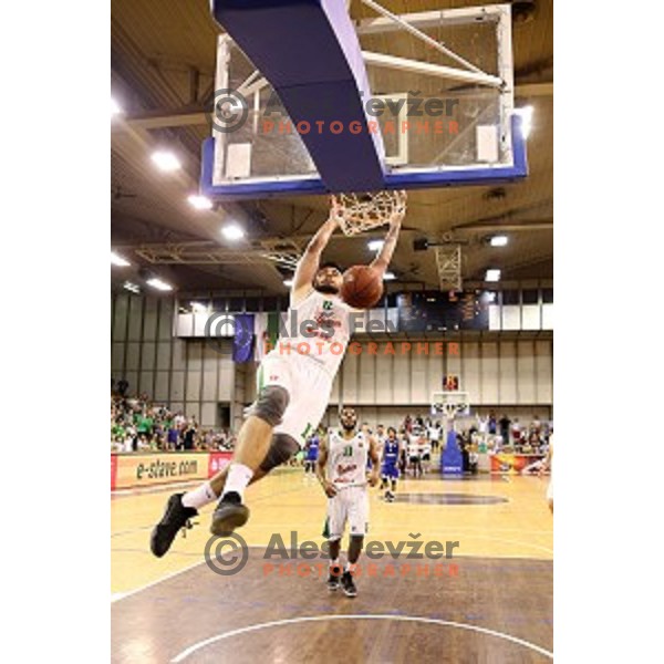 in action during fourth match in the Final series of Nova KBM league basketball match between Union Olimpija and Rogaska in Ljubljana on May 24, 2017