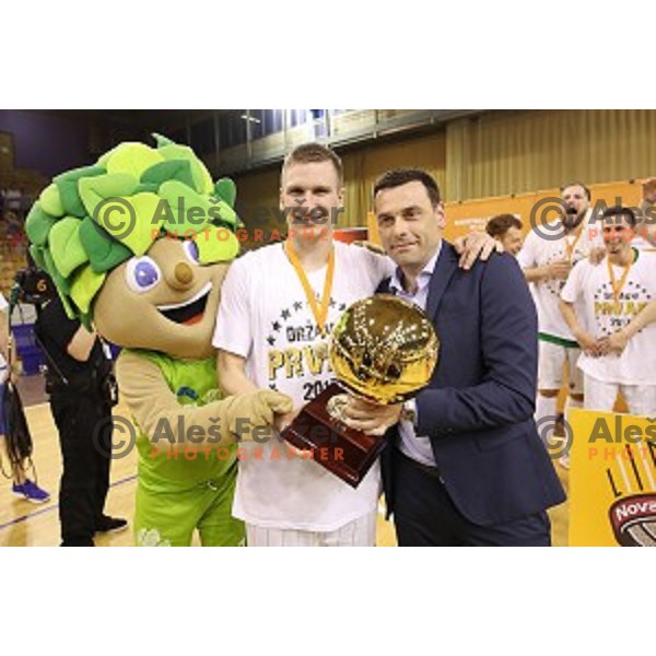 in action during fourth match in the Final series of Nova KBM league basketball match between Union Olimpija and Rogaska in Ljubljana on May 24, 2017