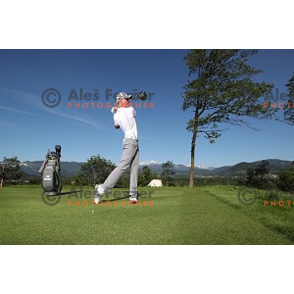 professional golfer Tim Gornik of Slovenia during his practice at Bled Royal golf course on May 26, 2017