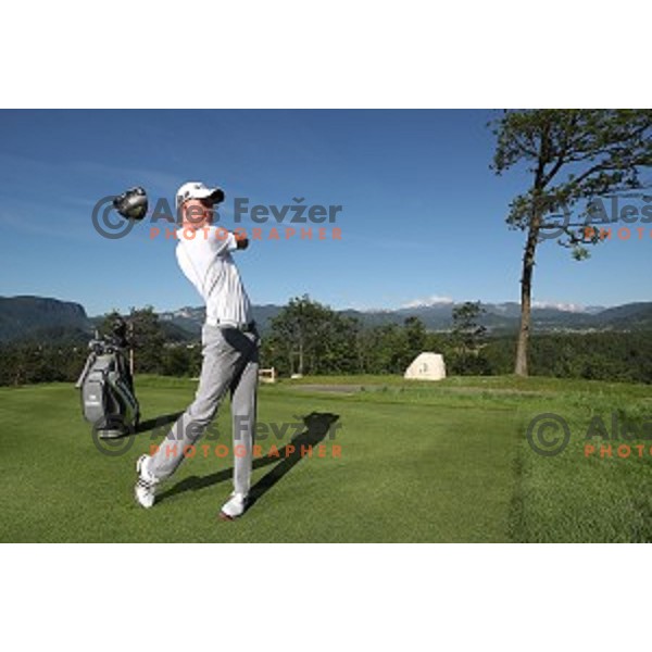 professional golfer Tim Gornik of Slovenia during his practice at Bled Royal golf course on May 26, 2017