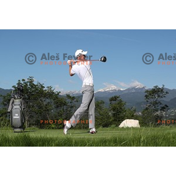 professional golfer Tim Gornik of Slovenia during his practice at Bled Royal golf course on May 26, 2017