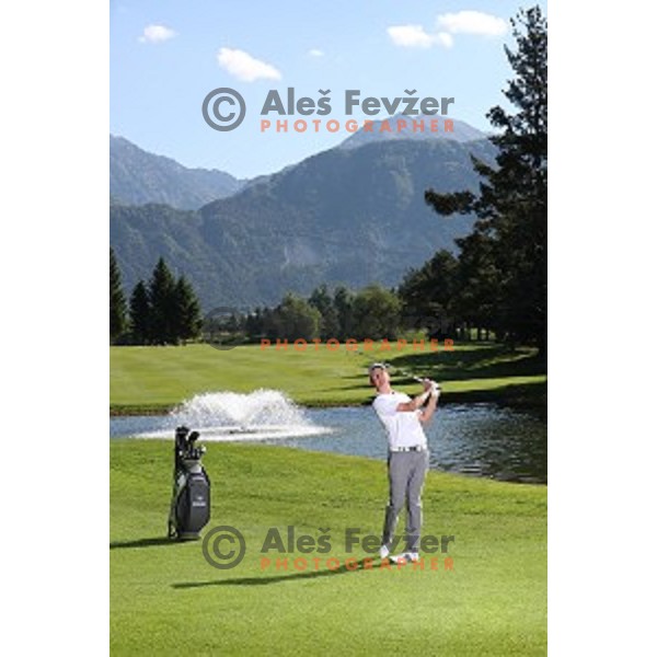 professional golfer Tim Gornik of Slovenia during his practice at Bled Royal golf course on May 26, 2017