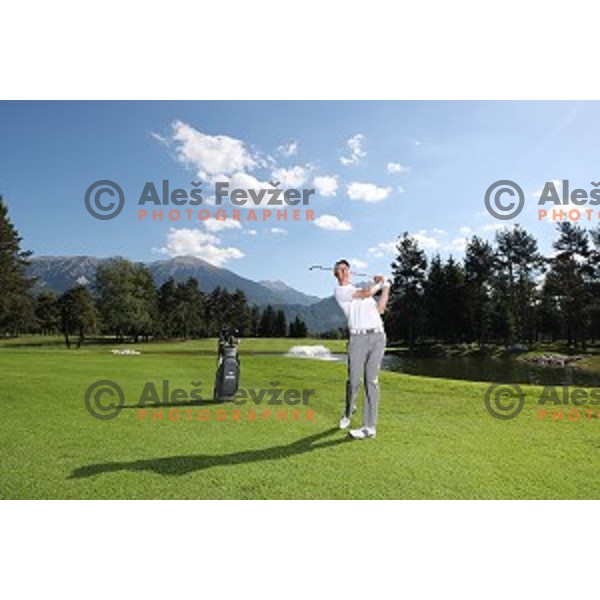 professional golfer Tim Gornik of Slovenia during his practice at Bled Royal golf course on May 26, 2017