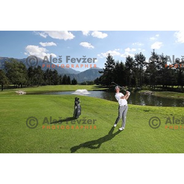 professional golfer Tim Gornik of Slovenia during his practice at Bled Royal golf course on May 26, 2017