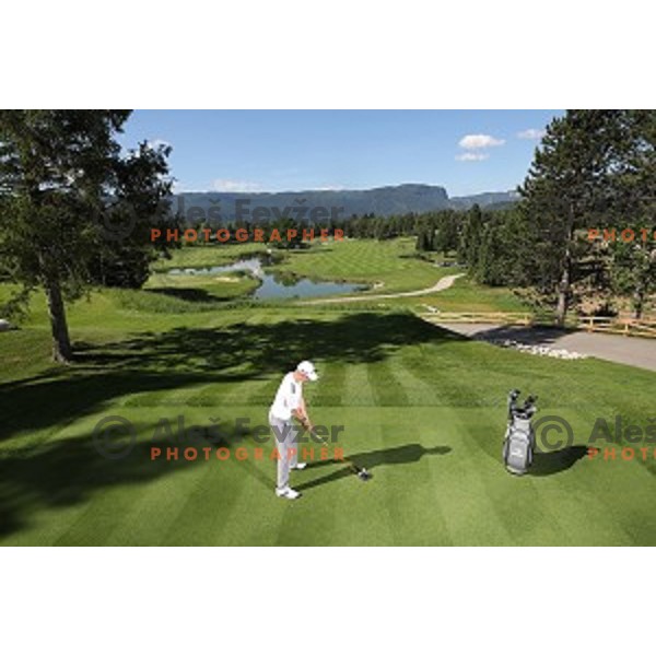 professional golfer Tim Gornik of Slovenia during his practice at Bled Royal golf course on May 26, 2017