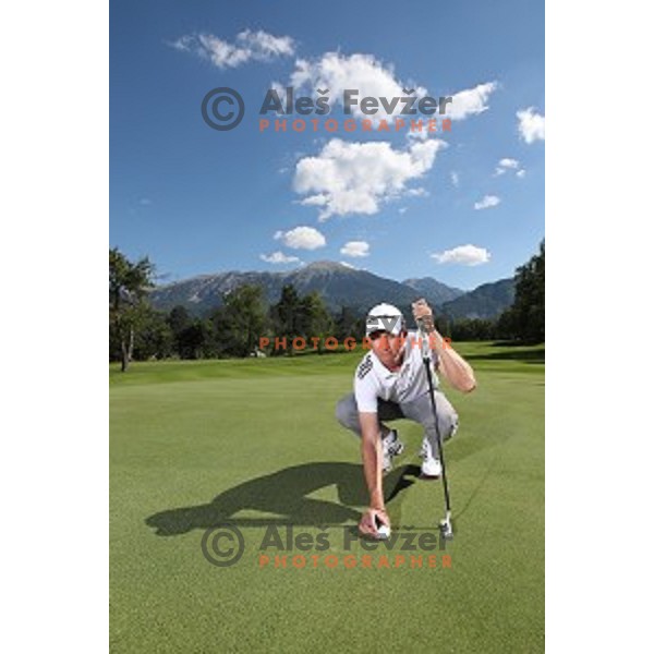 professional golfer Tim Gornik of Slovenia during his practice at Bled Royal golf course on May 26, 2017