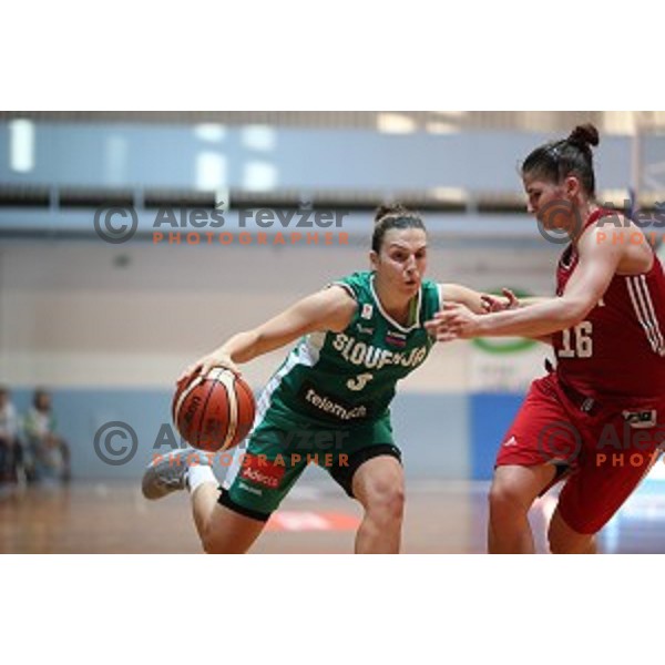 Teja Oblak in action during friendly women\'s basketball match between Slovenia and Poland in Jezica Hall, Ljubljana on May 27, 2017