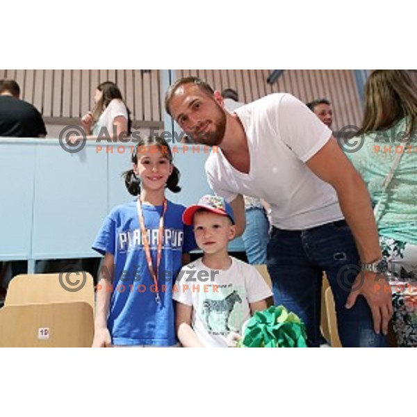 Jan Oblak wathces friendly women\'s basketball match between Slovenia and Poland in Jezica Hall, Ljubljana on May 27, 2017