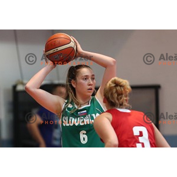 Anamaria Prezelj in action during friendly women\'s basketball match between Slovenia and Poland in Jezica Hall, Ljubljana on May 27, 2017
