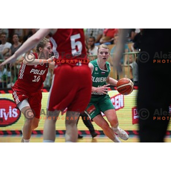 Ziva Zdolsek in action during friendly women\'s basketball match between Slovenia and Poland in Jezica Hall, Ljubljana on May 27, 2017