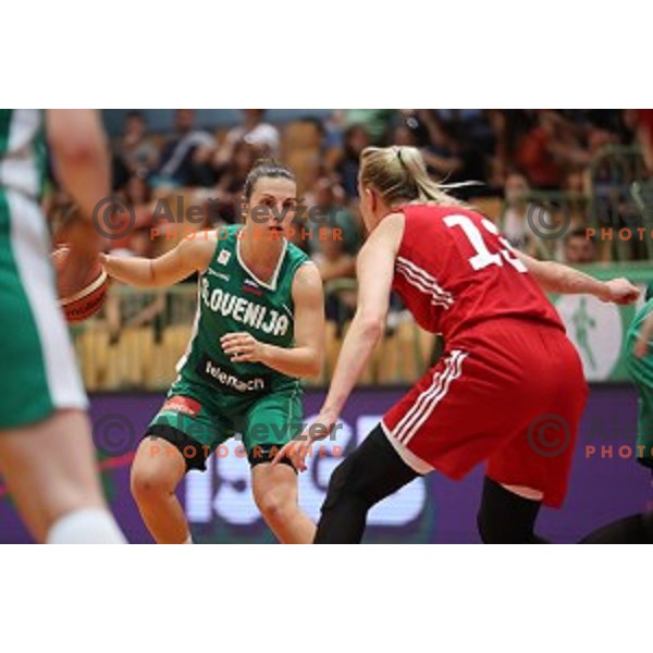 Teja Oblak in action during friendly women\'s basketball match between Slovenia and Poland in Jezica Hall, Ljubljana on May 27, 2017