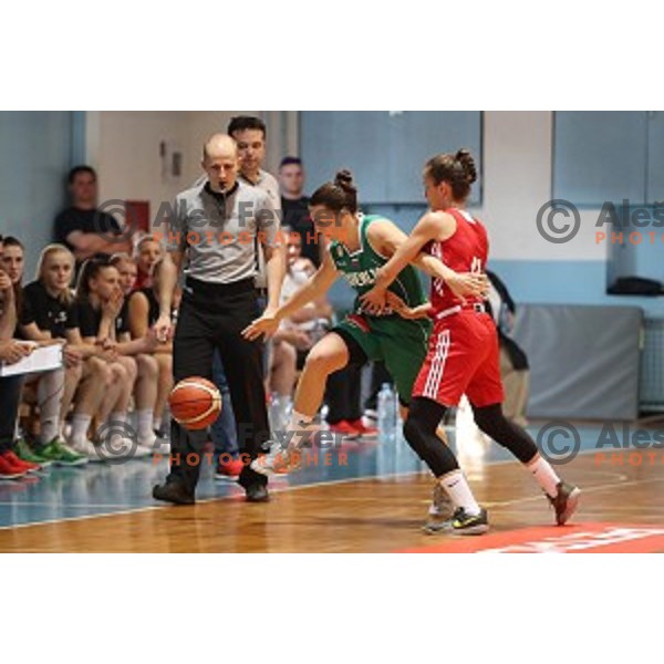Teja Oblak in action during friendly women\'s basketball match between Slovenia and Poland in Jezica Hall, Ljubljana on May 27, 2017