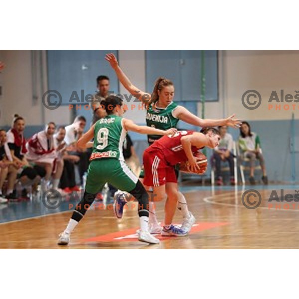 Anamaria Prezelj in action during friendly women\'s basketball match between Slovenia and Poland in Jezica Hall, Ljubljana on May 27, 2017